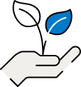 Icono planta en la mano